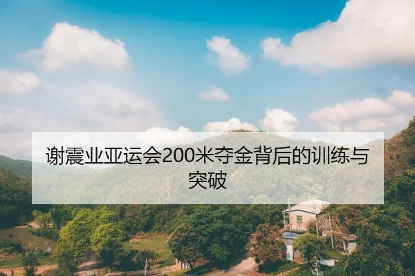 谢震业亚运会200米夺金背后的训练与突破